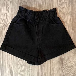 Forever 21 Black cinched high waisted shorts